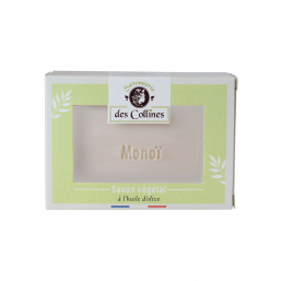 Savon végétal artisanal aux huiles d'olive et de coco | Parfumé au monoï - Savonnerie des Collines